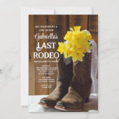 Daffodils en Boots Last Rodeo Bachelorette Party Kaart (Voorkant)