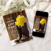 Daffodils en Boots Last Rodeo Bachelorette Party Kaart