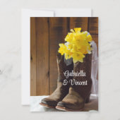 Daffodils en Cowboy Boots Barn Wedding Flat Notes Notitiekaartje (Voorkant)