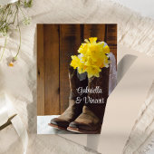 Daffodils en Cowboy Boots Barn Wedding Flat Notes Notitiekaartje