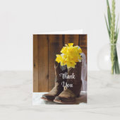 Daffodils en Cowboy Boots Bridesmaid Dank je Bedankkaart (Voorkant)