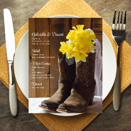 Daffodils en Cowboy Boots Country Wedding Menu