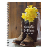 Daffodils en Cowboy Boots country Western Wedding Notitieboek (Voorkant)