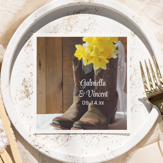 Daffodils en Cowboy Boots country Western Wedding Servet