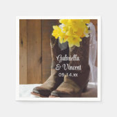 Daffodils en Cowboy Boots country Western Wedding Servet (Voorkant)