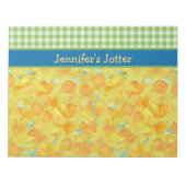 Daffodils en Green Gingham Notitieblok (Voorkant)