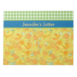 Daffodils en Green Gingham Notitieblok