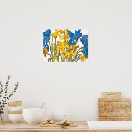 Daffodils en Iris Poster (Keuken)