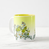 Daffodils en Lilacs Tweekleurige Koffiemok (Voorkant links)