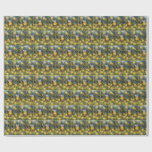 Daffodils en muis in de regen cadeaupapier (Vlak)