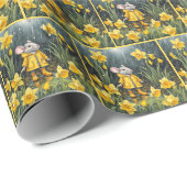 Daffodils en muis in de regen cadeaupapier (Rol Hoek)