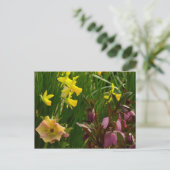 Daffodils en Rozen Colorful Floral Briefkaart (Staand voorkant)