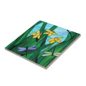 Daffodils en trekvliegen tegeltje (Zijkant)