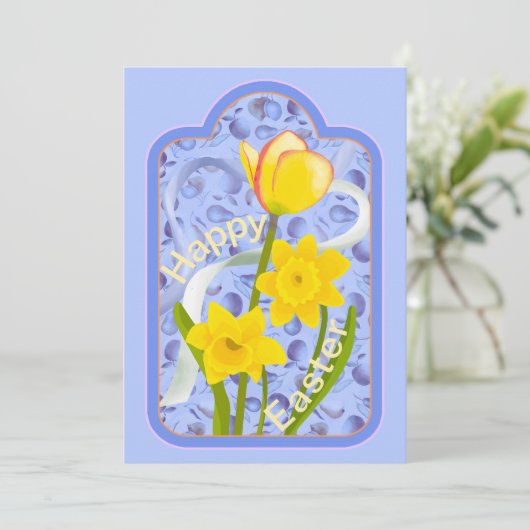 Daffodils en Tulip Kaart (Staand voorkant)