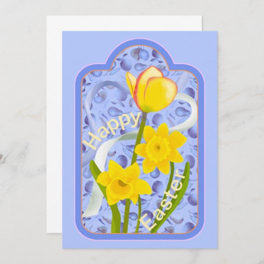 Daffodils en Tulip Kaart (Voorkant / Achterkant)