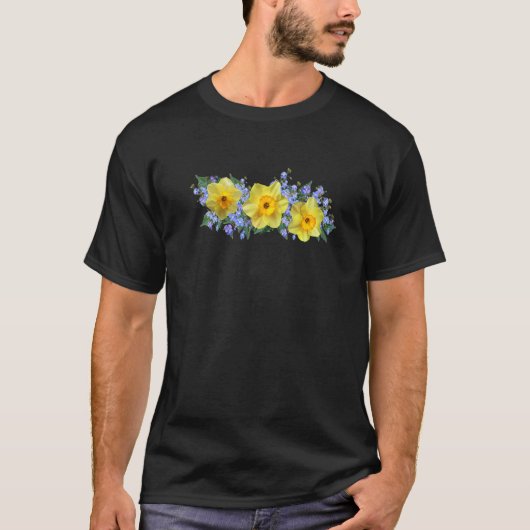 Daffodils en Veronica Flowers botanisch T-shirt (Voorkant)