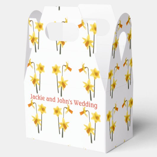 Daffodils, Fabric Pattern. Bedankdoosjes (Geopend)