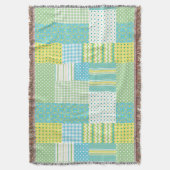 Daffodils Faux Patchwork Polkas ChecFlorals Deken (Voorkant Verticaal)