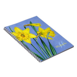 Daffodils fine art naam & initiaal notitieboek