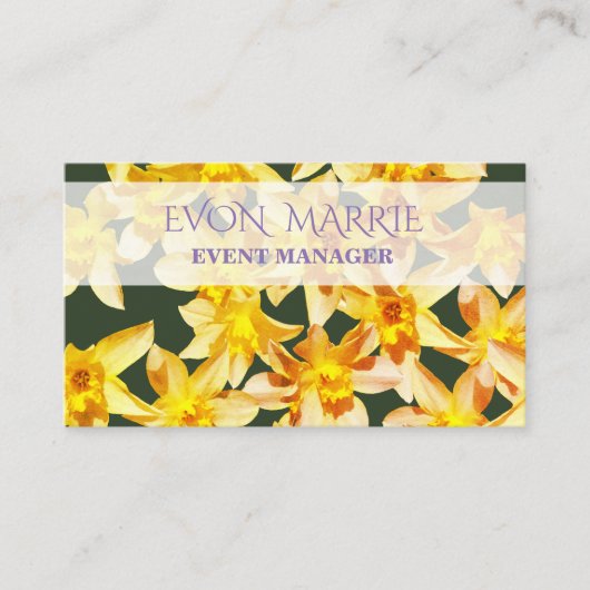 Daffodils floral Zakelijke Kaart Visitekaartje (Voorkant)