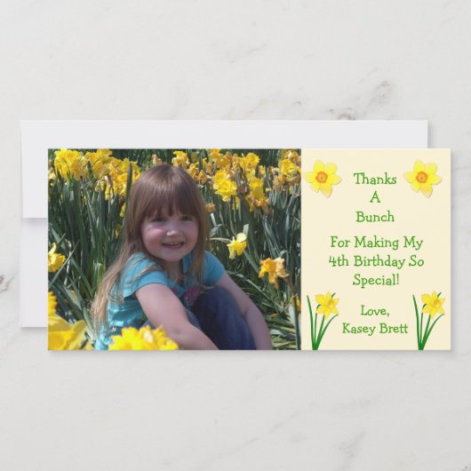 Daffodils Flowers Cream Dank u Bedankkaart (Voorkant)