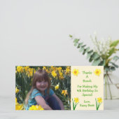 Daffodils Flowers Cream Dank u Bedankkaart (Staand voorkant)