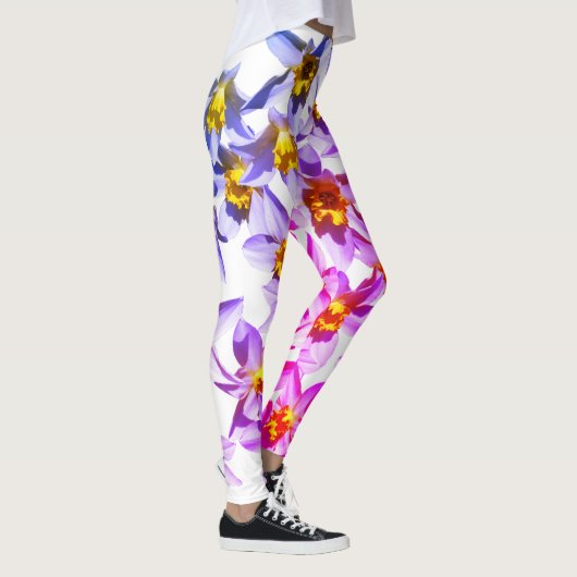 Daffodils Flowers Foto Aangepaste Leggings (Rechts)