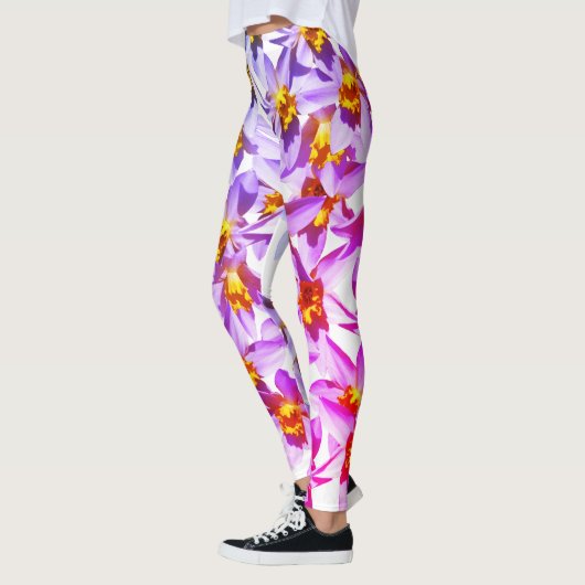 Daffodils Flowers Foto Aangepaste Leggings (Links)