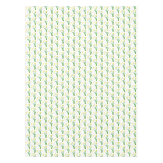 Daffodils geel Elegant Modern Floral Waterverf Tafelkleed (Voorkant)
