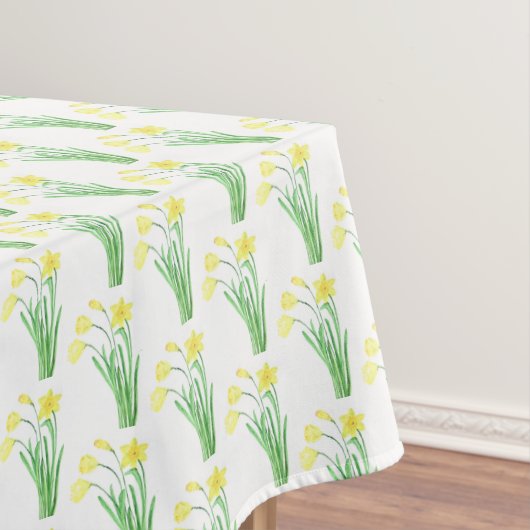 Daffodils geel Elegant Modern Floral Waterverf Tafelkleed (Voorbeeld)