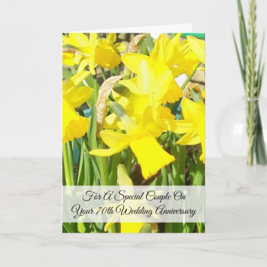 Daffodils Gepersonaliseerd 70ste Jubileum van de W Kaart (Voorkant)