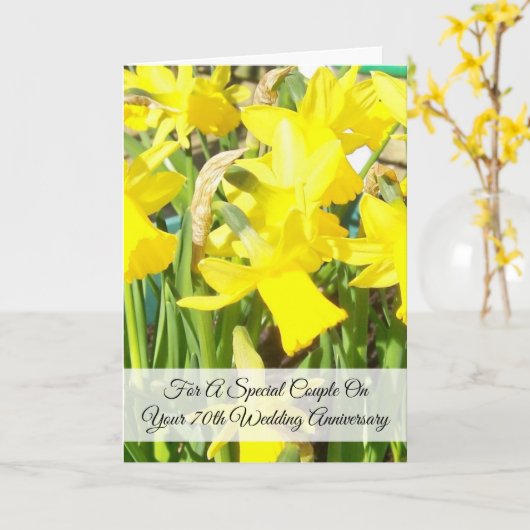 Daffodils Gepersonaliseerd 70ste Jubileum van de W Kaart (Gele Bloem)