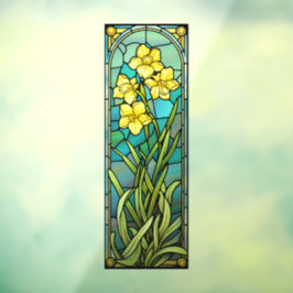Daffodils Glas in lood stijl venster Cling Raamsticker