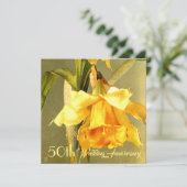 Daffodils Golden Wedding Invitation Kaart (Staand voorkant)