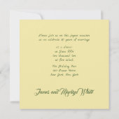 Daffodils Golden Wedding Invitation Kaart (Achterkant)