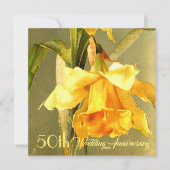 Daffodils Golden Wedding Invitation Kaart (Voorkant)