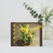 Daffodils Happy Easter Cust. Briefkaart tekst (Staand voorkant)
