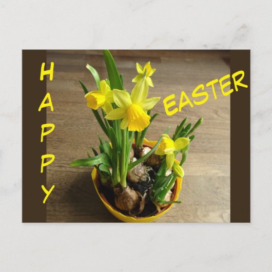 Daffodils Happy Easter Cust. Briefkaart tekst (Voorkant)