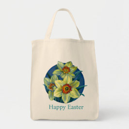 'Daffodils' Happy Easter fijne kunsttas Tote Bag