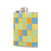 Daffodils Hip Flask: Country-Style Faux-Patchwork Heupfles (Links)