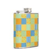 Daffodils Hip Flask: Country-Style Faux-Patchwork Heupfles (Rechts)
