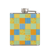 Daffodils Hip Flask: Country-Style Faux-Patchwork Heupfles (Achterkant)