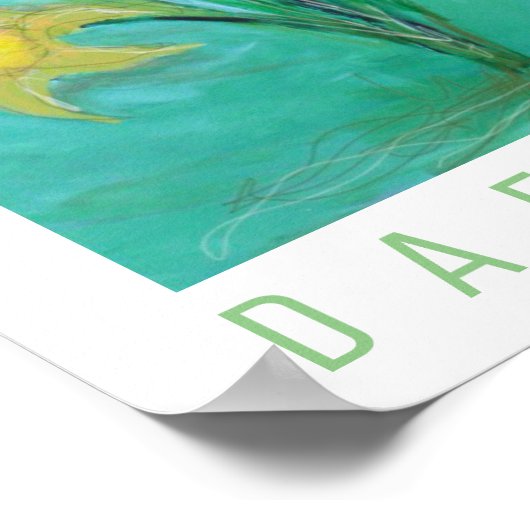 Daffodils in de lente. Acrylverf en digitale verf Poster (Hoek)