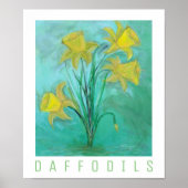 Daffodils in de lente. Acrylverf en digitale verf Poster (Voorkant)