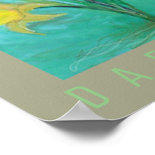 Daffodils in de lente. Acrylverf en digitale verf Poster (Hoek)