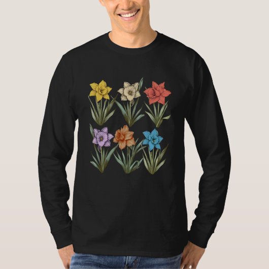 Daffodils Inspired Botanical Flower Gardener Natur T-shirt (Voorkant)