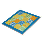 Daffodils Keramische Tegel, Land Faux-Patchwork Tegeltje (Zijkant)