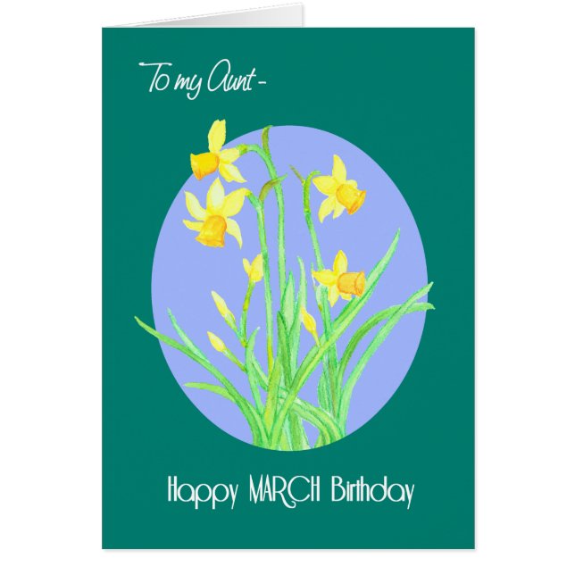  Daffodils Maart Geboortedag voor tante (Voorkant)