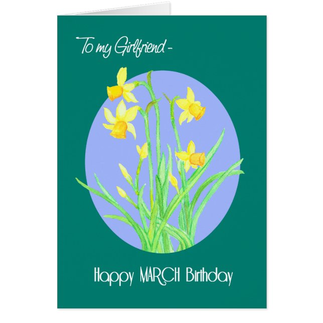  Daffodils Maart Geboortedag voor Vriendin (Voorkant)