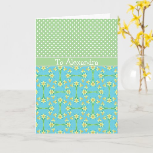 Daffodils, maart Verjaardag Kaart om te personalis (Gele Bloem)